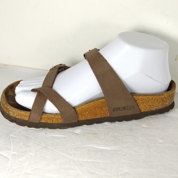 Birkenstock Women's Mayari US5 EU36 Birkibuc Mocha Brown Strappy Slide sandals - Picture 6 of 16